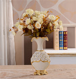 Handpainted Gold Plated Porcelain Vase