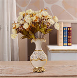 Handpainted Gold Plated Porcelain Vase