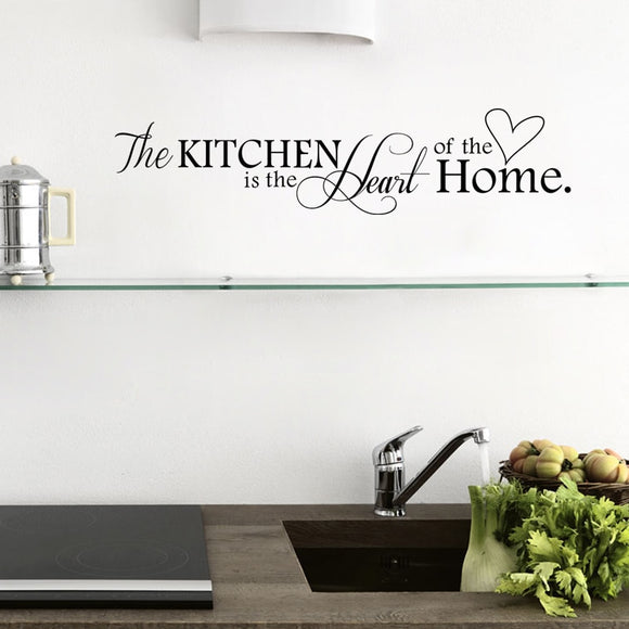 New Kitchen is Heart of the Home Letter Pattern Wall Sticker