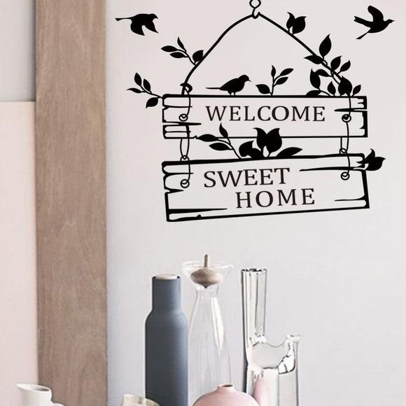 welcome sweet home quotes wall stickers home decor