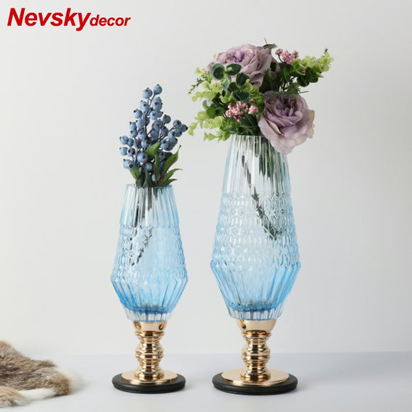 Flower glass vases for wedding Stained glass vase decoration